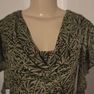 Signature by Robbie Bee Asymmetrical Green Dress